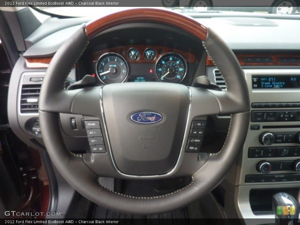 Charcoal Black Interior Steering Wheel for the 2012 Ford Flex Limited EcoBoost AWD #55889260
