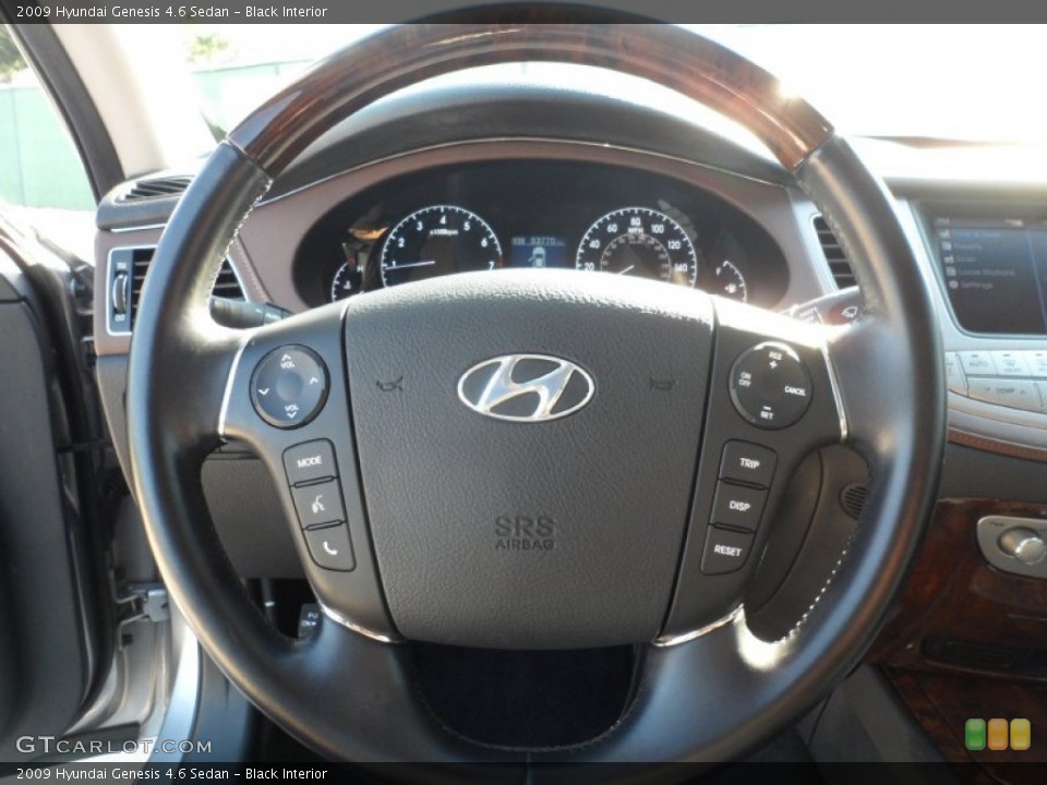 Black Interior Steering Wheel for the 2009 Hyundai Genesis 4.6 Sedan #55897675