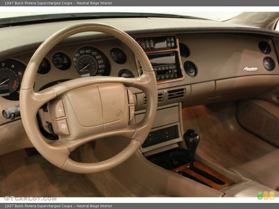 Neutral Beige Interior Dashboard for the 1997 Buick Riviera Supercharged Coupe #55898587
