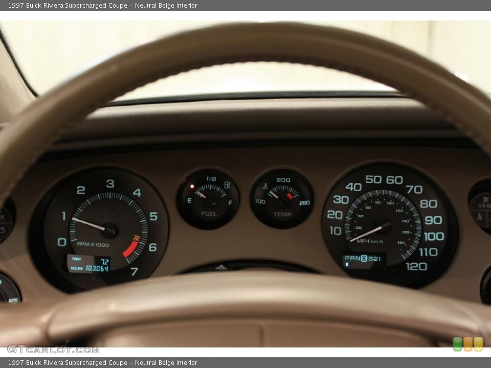 Neutral Beige Interior Gauges for the 1997 Buick Riviera Supercharged Coupe #55898605