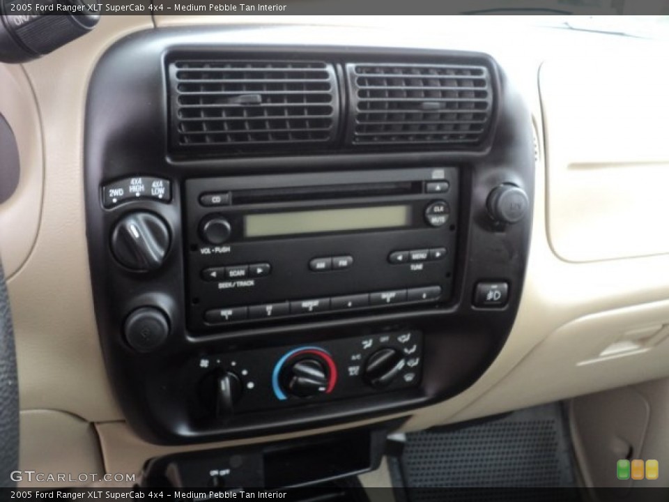 Medium Pebble Tan Interior Controls for the 2005 Ford Ranger XLT SuperCab 4x4 #55900534