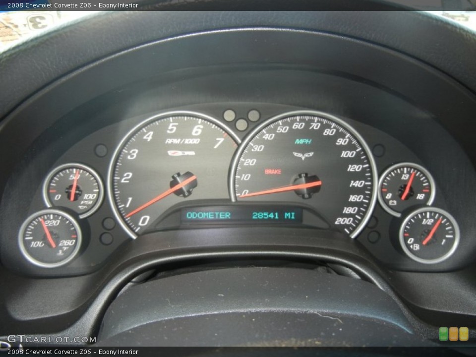 Ebony Interior Gauges for the 2008 Chevrolet Corvette Z06 #55901449