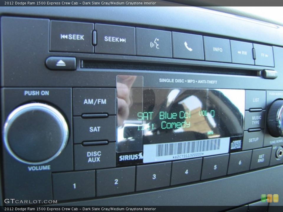 Dark Slate Gray/Medium Graystone Interior Audio System for the 2012 Dodge Ram 1500 Express Crew Cab #55907977