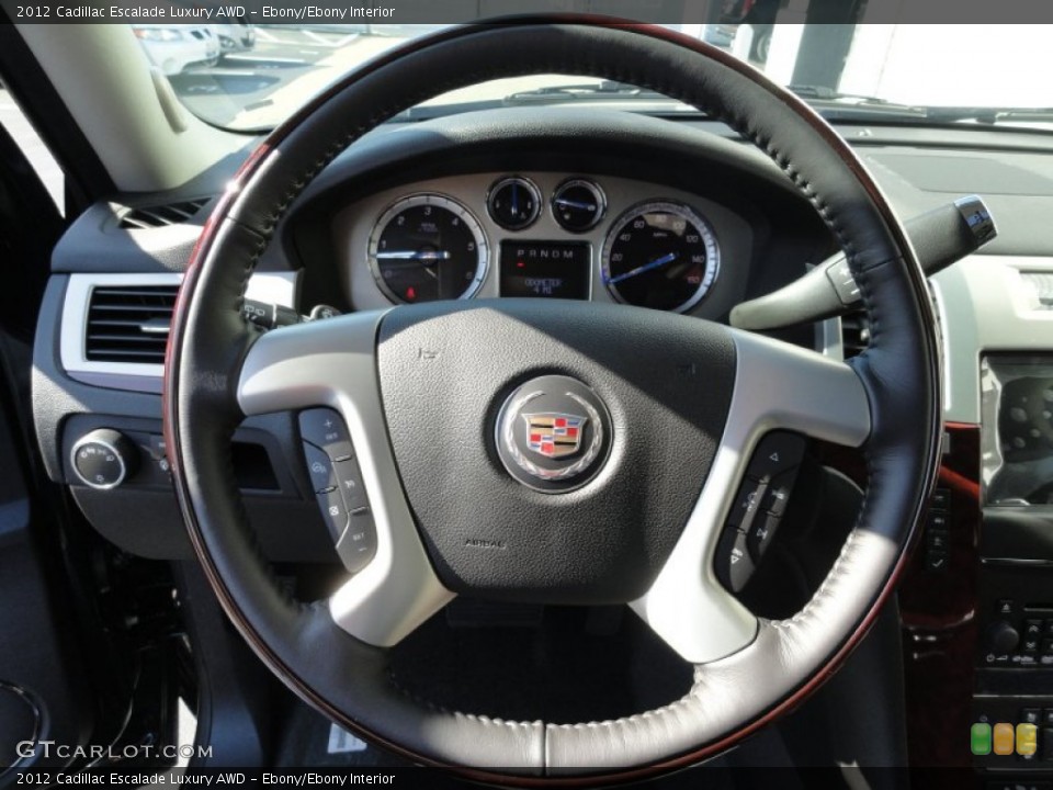 Ebony/Ebony Interior Steering Wheel for the 2012 Cadillac Escalade Luxury AWD #55922698