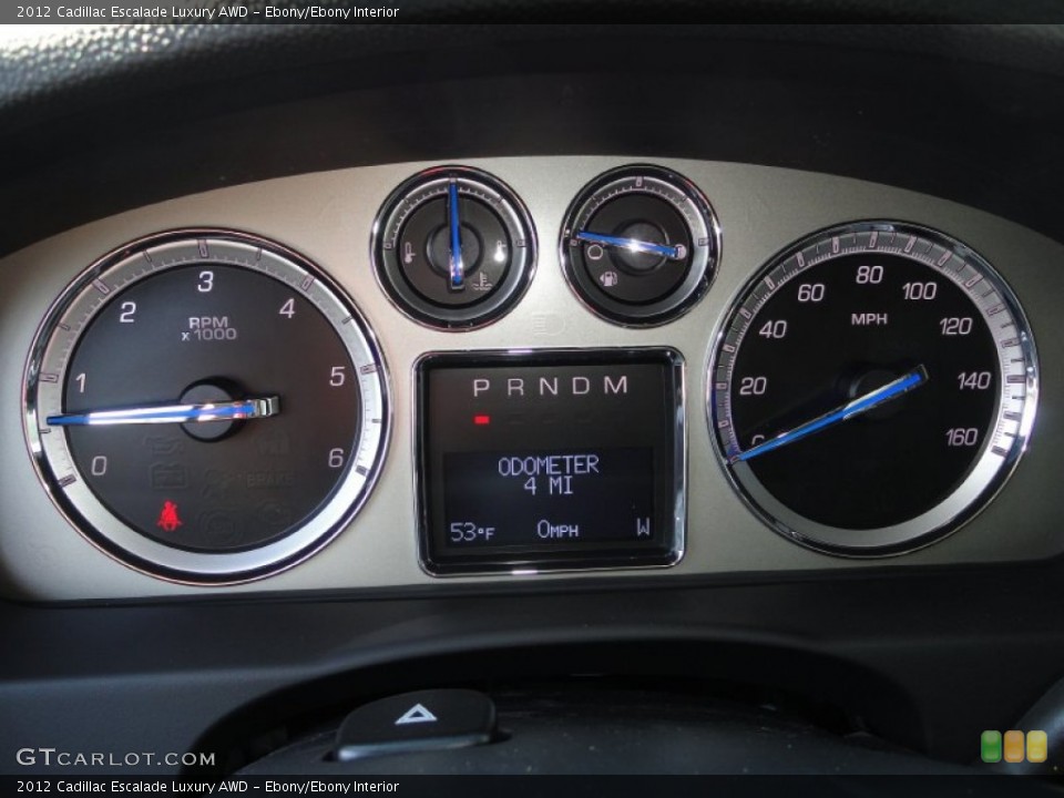 Ebony/Ebony Interior Gauges for the 2012 Cadillac Escalade Luxury AWD #55922748