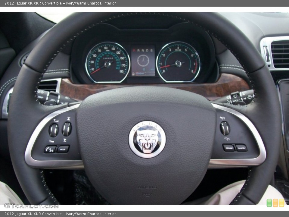 Ivory/Warm Charcoal Interior Steering Wheel for the 2012 Jaguar XK XKR Convertible #55928574