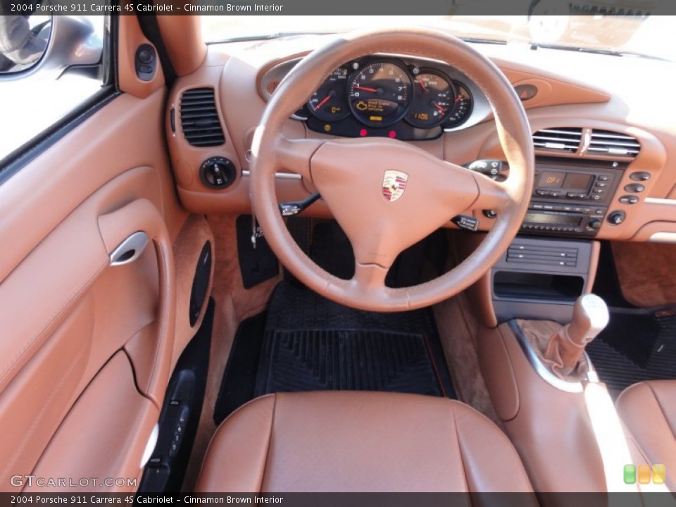 Cinnamon Brown Interior Steering Wheel for the 2004 Porsche 911 Carrera 4S Cabriolet #55938225