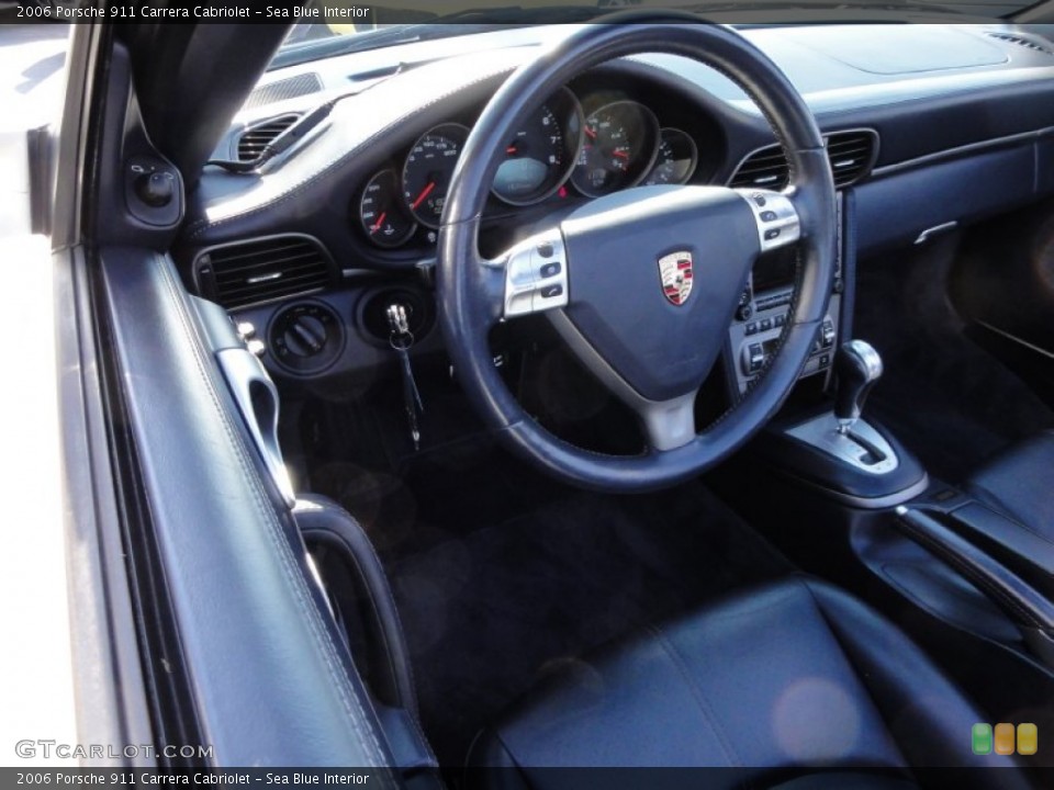 Sea Blue Interior Steering Wheel for the 2006 Porsche 911 Carrera Cabriolet #55939197