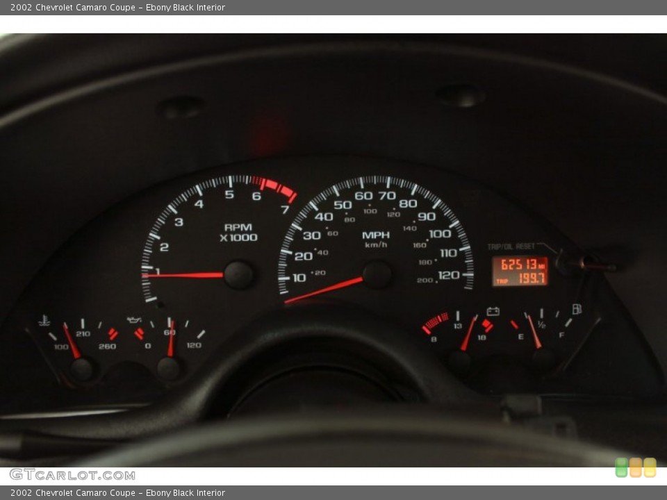 Ebony Black Interior Gauges for the 2002 Chevrolet Camaro Coupe #55945531