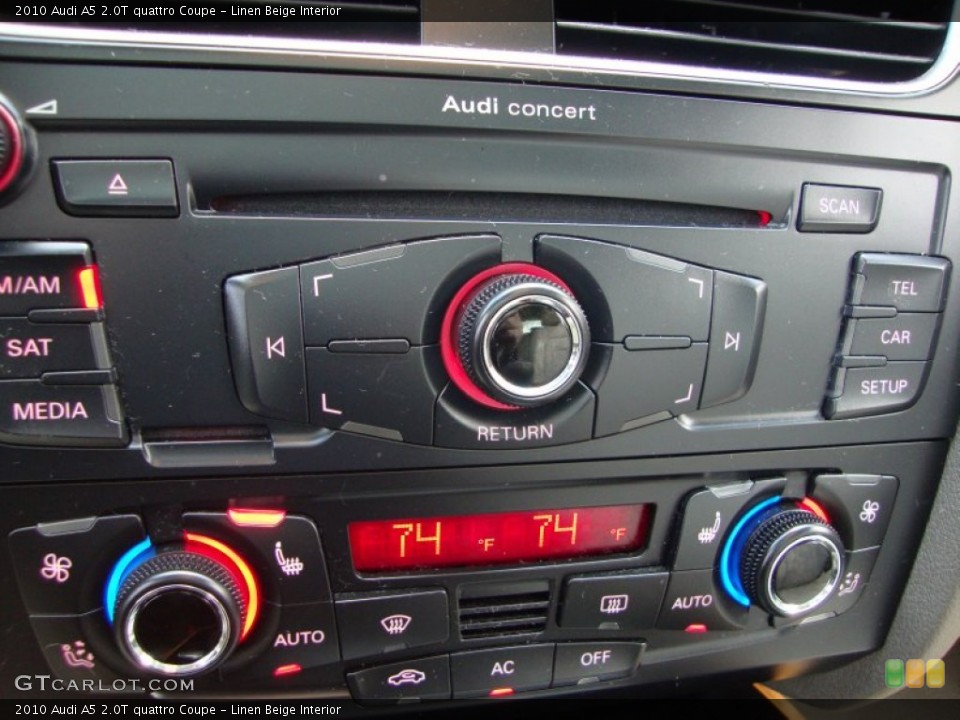 Linen Beige Interior Controls for the 2010 Audi A5 2.0T quattro Coupe #55950847