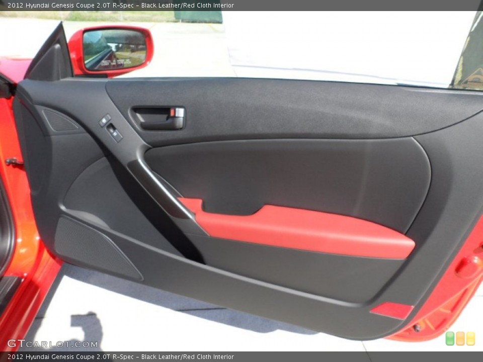 Black Leather/Red Cloth Interior Door Panel for the 2012 Hyundai Genesis Coupe 2.0T R-Spec #55951825