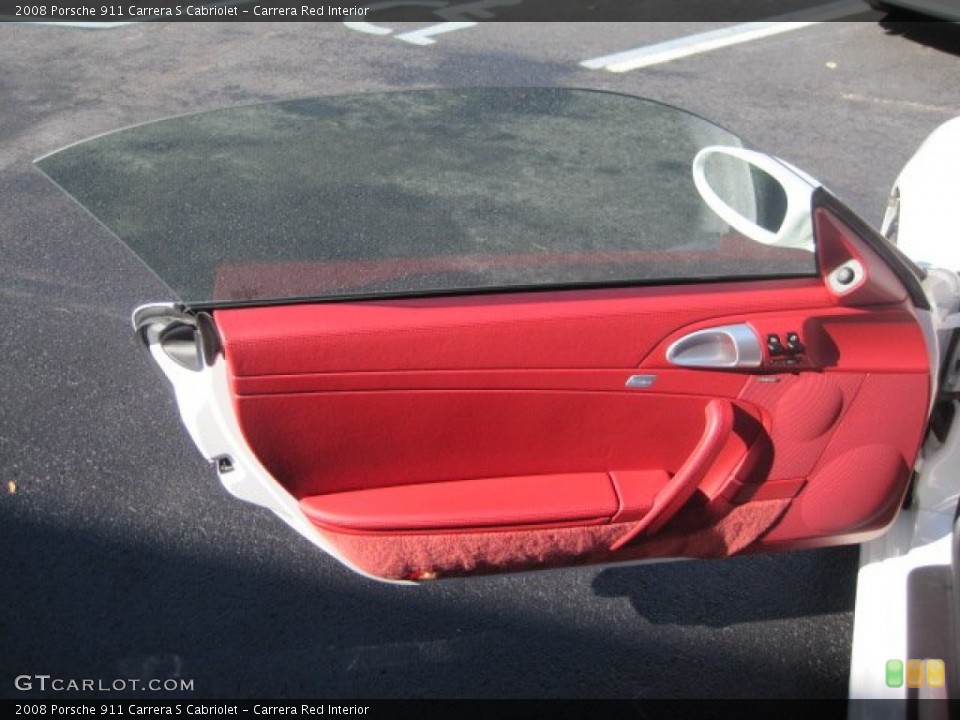 Carrera Red Interior Door Panel for the 2008 Porsche 911 Carrera S Cabriolet #55951957