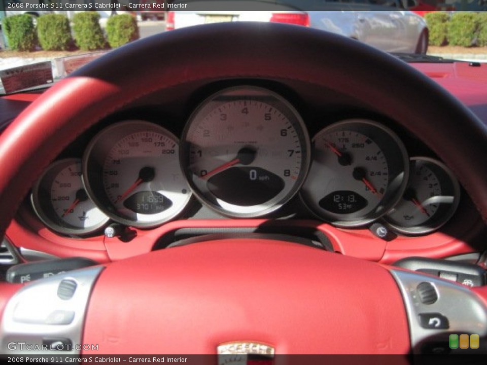 Carrera Red Interior Gauges for the 2008 Porsche 911 Carrera S Cabriolet #55951980
