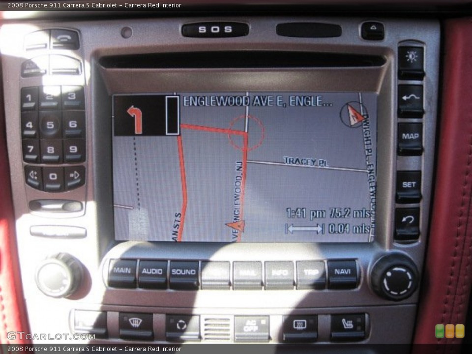 Carrera Red Interior Navigation for the 2008 Porsche 911 Carrera S Cabriolet #55951993