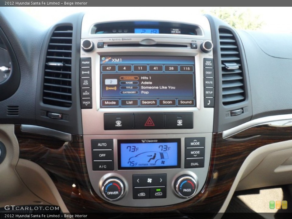 Beige Interior Controls for the 2012 Hyundai Santa Fe Limited #55953658