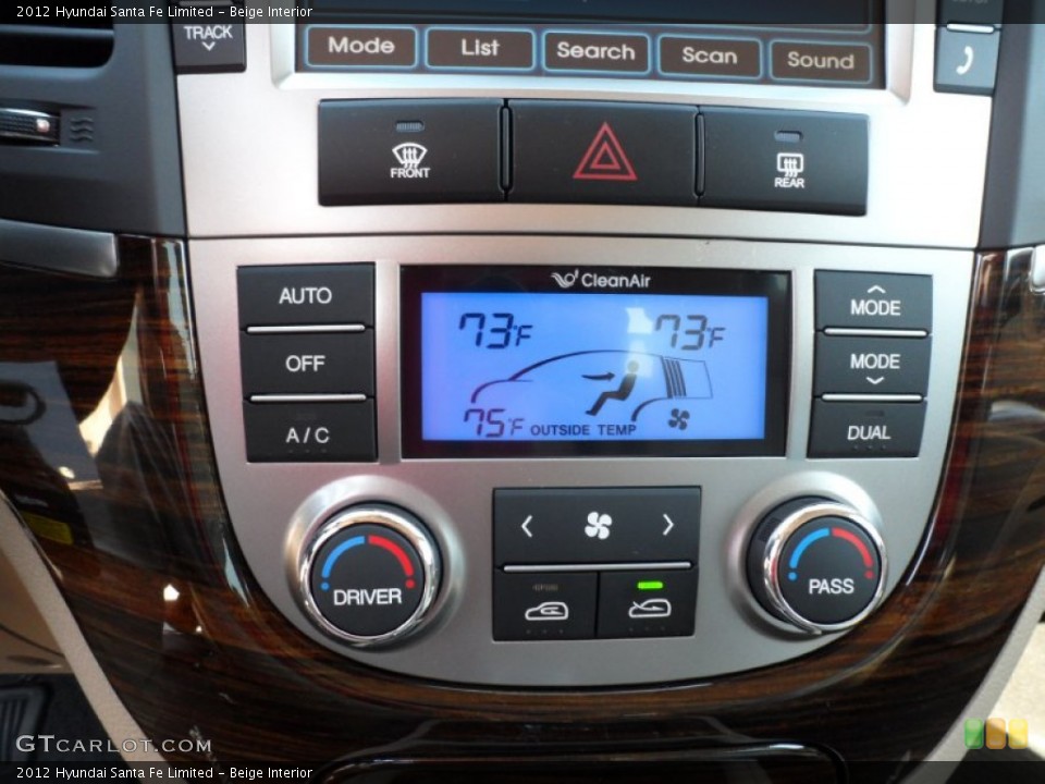 Beige Interior Controls for the 2012 Hyundai Santa Fe Limited #55953670