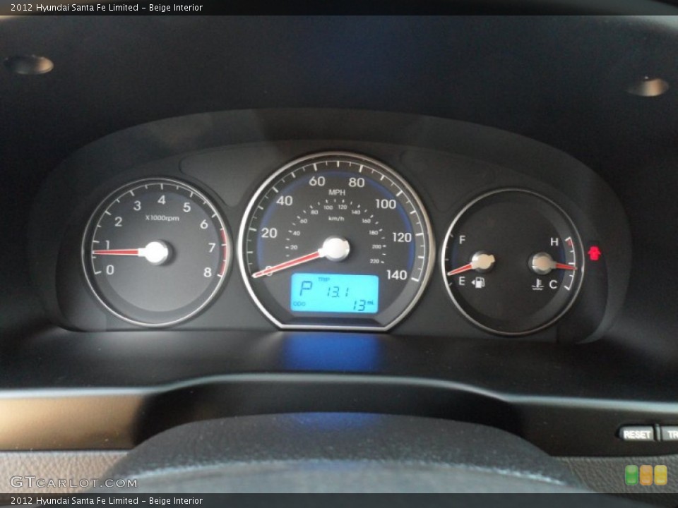 Beige Interior Gauges for the 2012 Hyundai Santa Fe Limited #55953694