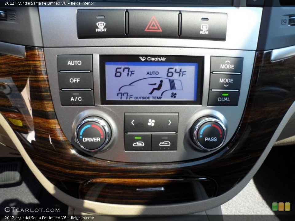 Beige Interior Controls for the 2012 Hyundai Santa Fe Limited V6 #55953910