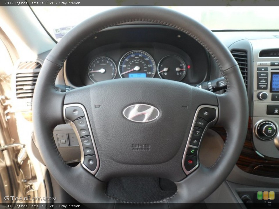 Gray Interior Steering Wheel for the 2012 Hyundai Santa Fe SE V6 #55954306