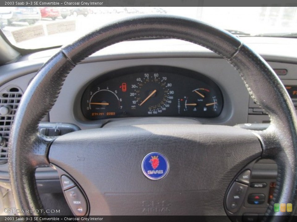 Charcoal Grey Interior Steering Wheel for the 2003 Saab 9-3 SE Convertible #55971522