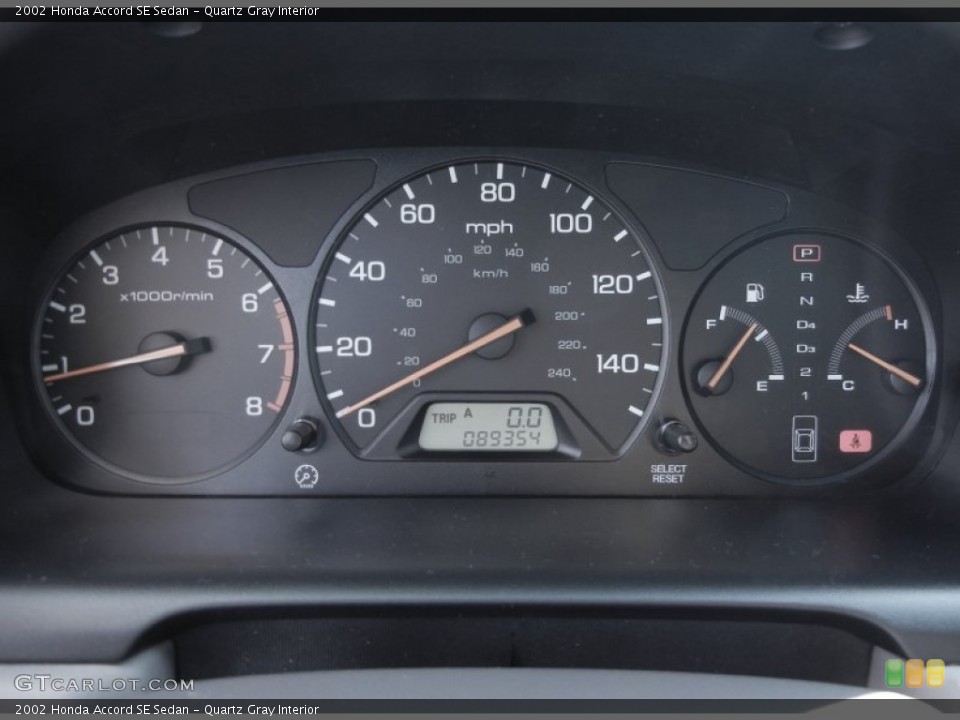 Quartz Gray Interior Gauges for the 2002 Honda Accord SE Sedan #55973641