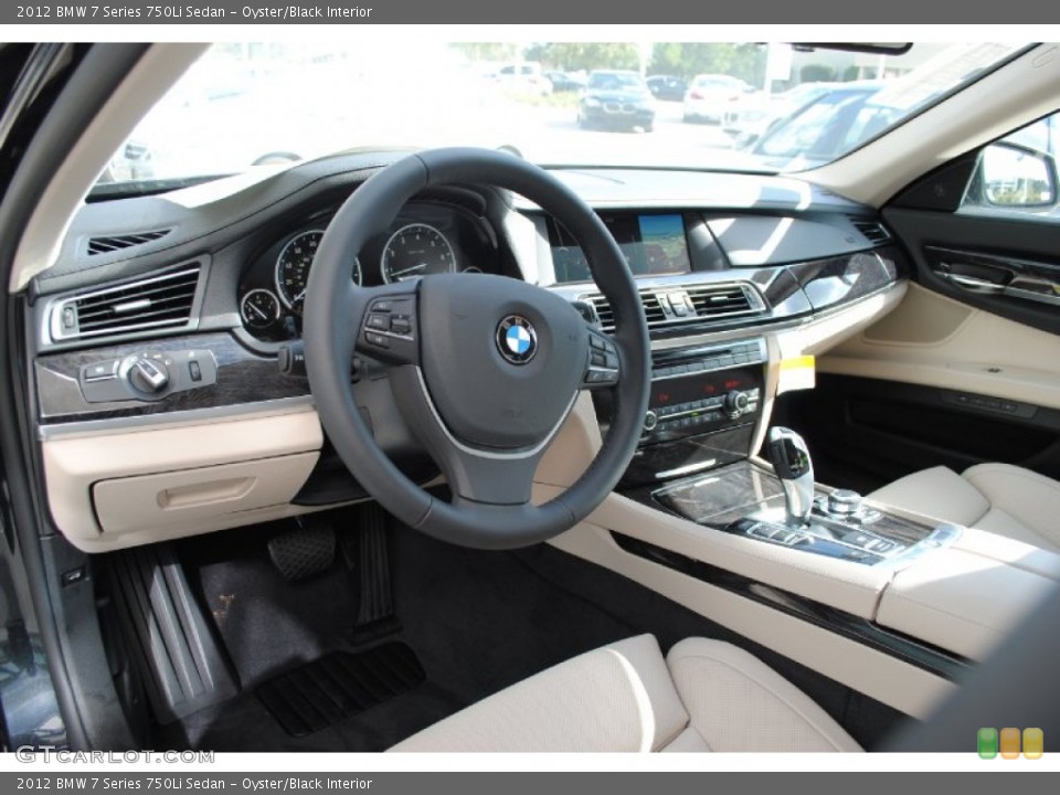 Oyster/Black Interior Dashboard for the 2012 BMW 7 Series 750Li Sedan #55974502
