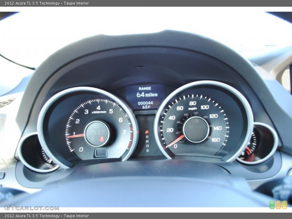 Taupe Interior Gauges for the 2012 Acura TL 3.5 Technology #55975291