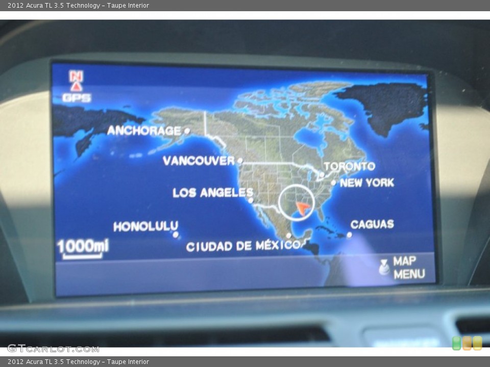 Taupe Interior Navigation for the 2012 Acura TL 3.5 Technology #55975309