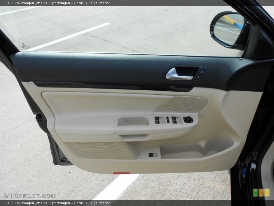 Cornsilk Beige Interior Door Panel for the 2012 Volkswagen Jetta TDI SportWagen #55976389