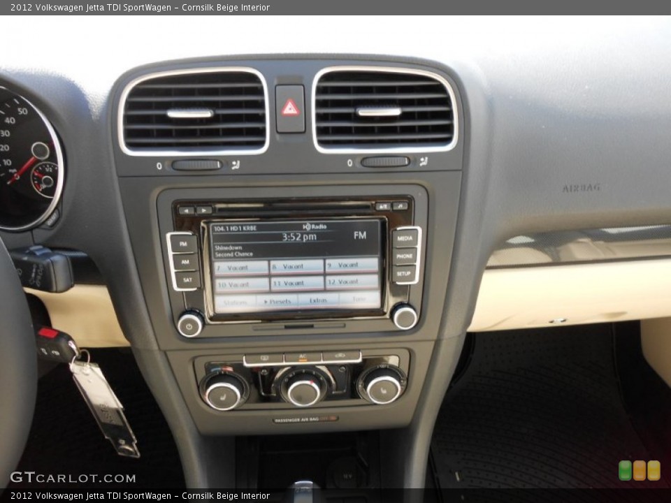 Cornsilk Beige Interior Dashboard for the 2012 Volkswagen Jetta TDI SportWagen #55976455