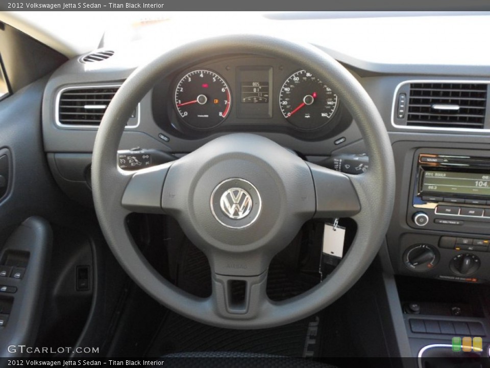 Titan Black Interior Steering Wheel for the 2012 Volkswagen Jetta S Sedan #55978483