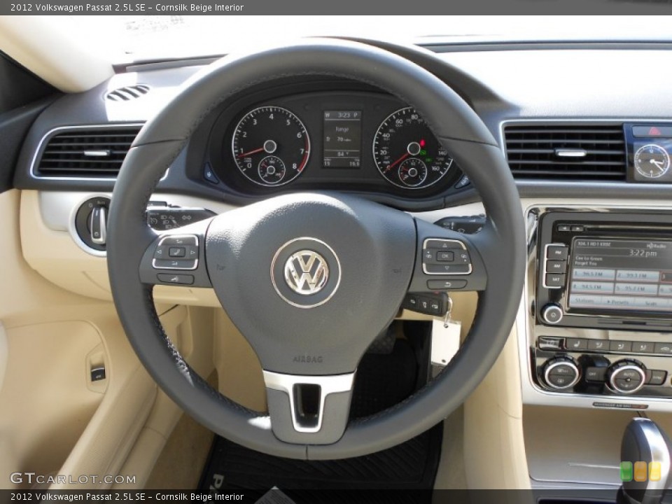 Cornsilk Beige Interior Steering Wheel for the 2012 Volkswagen Passat 2.5L SE #55980496