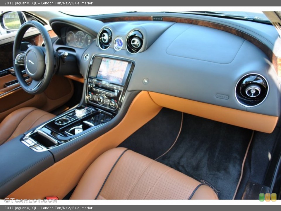 London Tan/Navy Blue Interior Dashboard for the 2011 Jaguar XJ XJL #55987335