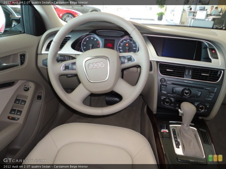 Cardamom Beige Interior Dashboard for the 2012 Audi A4 2.0T quattro Sedan #55990345