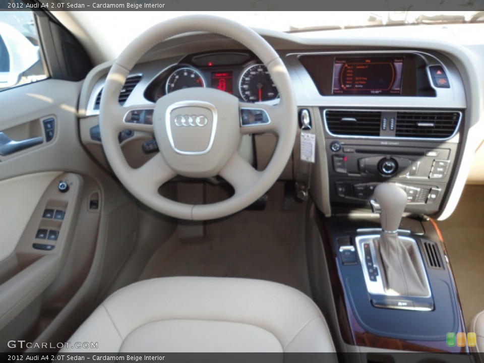 Cardamom Beige Interior Dashboard for the 2012 Audi A4 2.0T Sedan #55990426