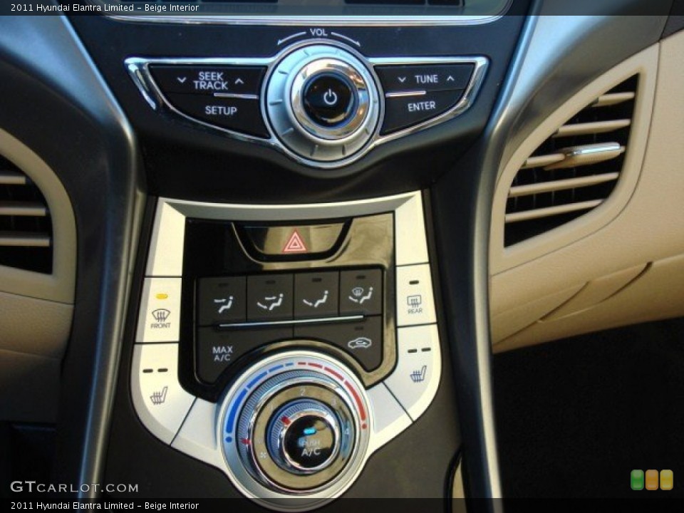 Beige Interior Controls for the 2011 Hyundai Elantra Limited #55991551