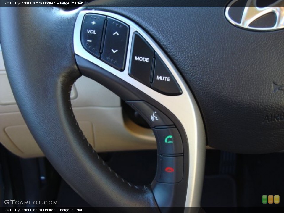 Beige Interior Controls for the 2011 Hyundai Elantra Limited #55991605
