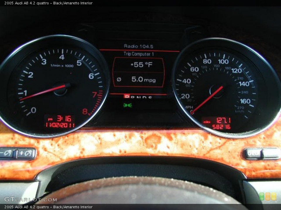 Black/Amaretto Interior Gauges for the 2005 Audi A8 4.2 quattro #55993980