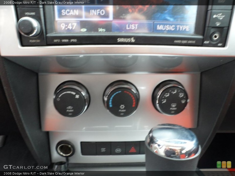 Dark Slate Gray/Orange Interior Controls for the 2008 Dodge Nitro R/T #55996711