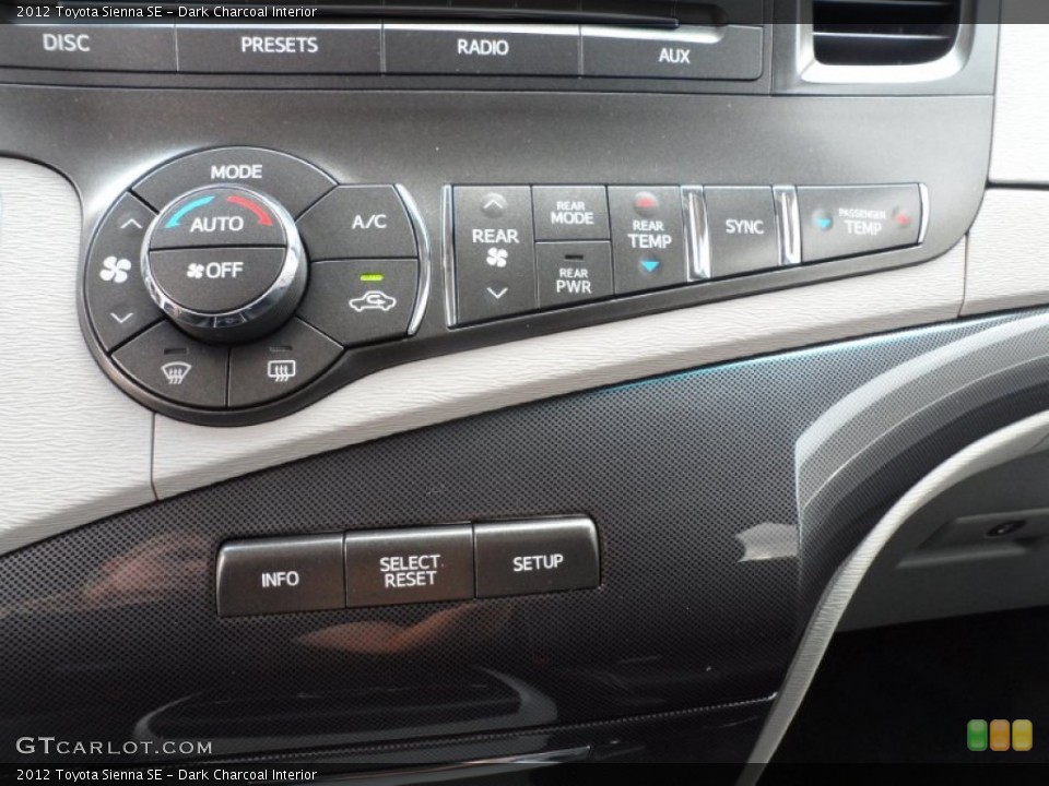 Dark Charcoal Interior Controls for the 2012 Toyota Sienna SE #56003047