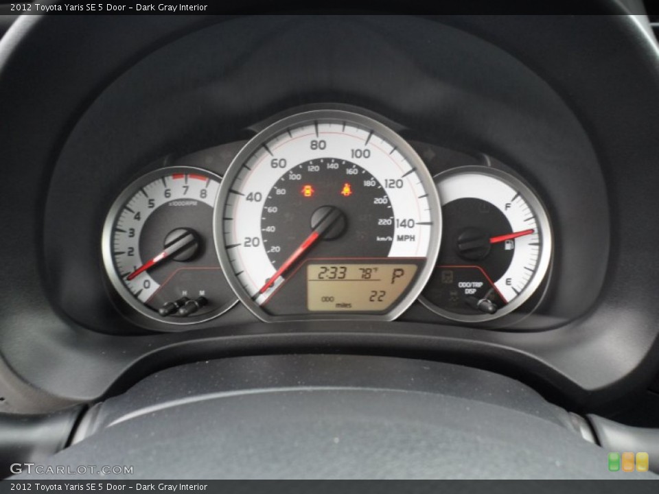 Dark Gray Interior Gauges for the 2012 Toyota Yaris SE 5 Door #56005462