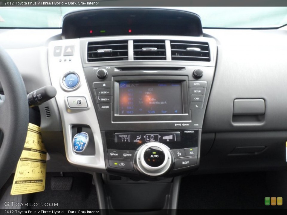 Dark Gray Interior Controls for the 2012 Toyota Prius v Three Hybrid #56005825