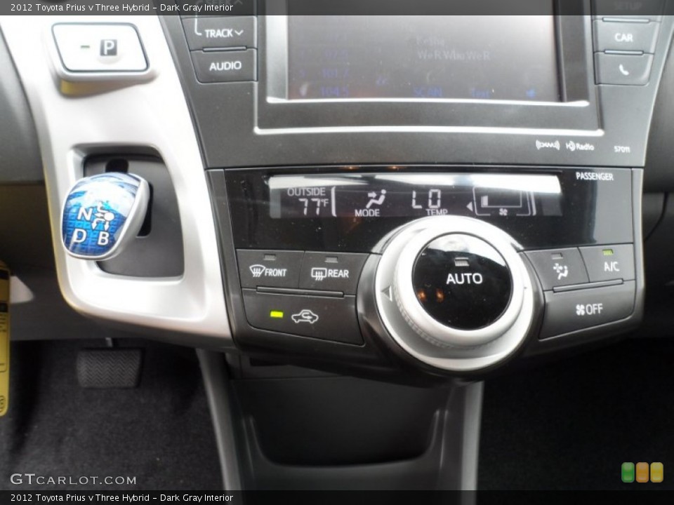 Dark Gray Interior Controls for the 2012 Toyota Prius v Three Hybrid #56005849