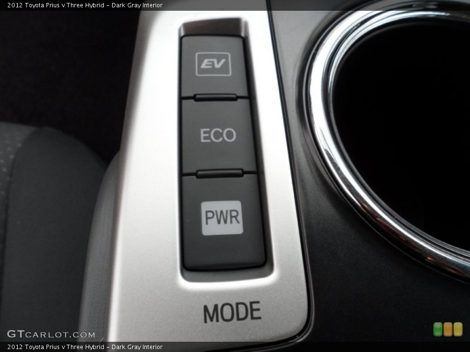 Dark Gray Interior Controls for the 2012 Toyota Prius v Three Hybrid #56005855