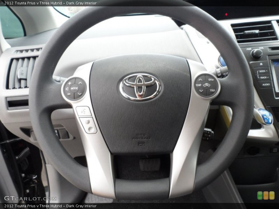 Dark Gray Interior Steering Wheel for the 2012 Toyota Prius v Three Hybrid #56005861