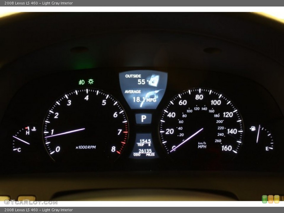 Light Gray Interior Gauges for the 2008 Lexus LS 460 #56008315