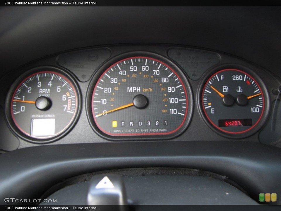 Taupe Interior Gauges for the 2003 Pontiac Montana MontanaVision #56009235