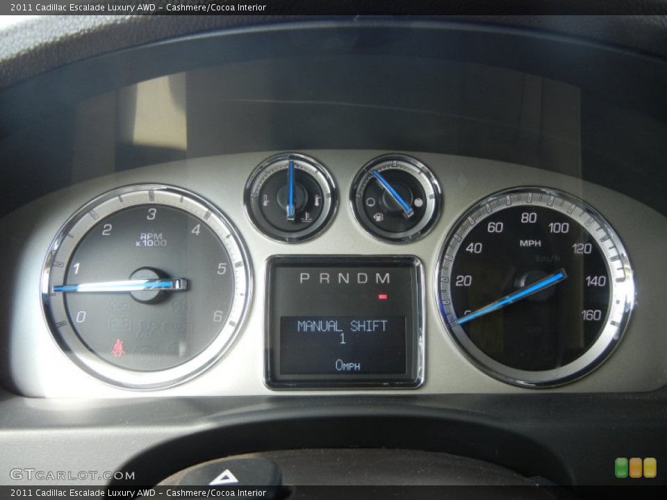 Cashmere/Cocoa Interior Gauges for the 2011 Cadillac Escalade Luxury AWD #56012287