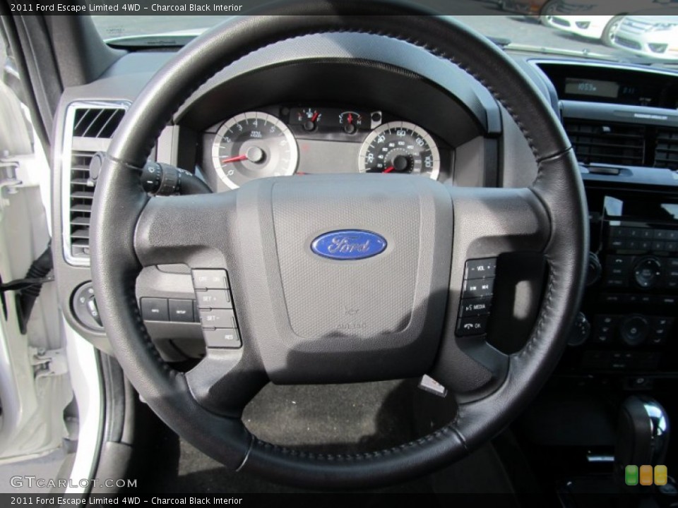 Charcoal Black Interior Steering Wheel for the 2011 Ford Escape Limited 4WD #56016959