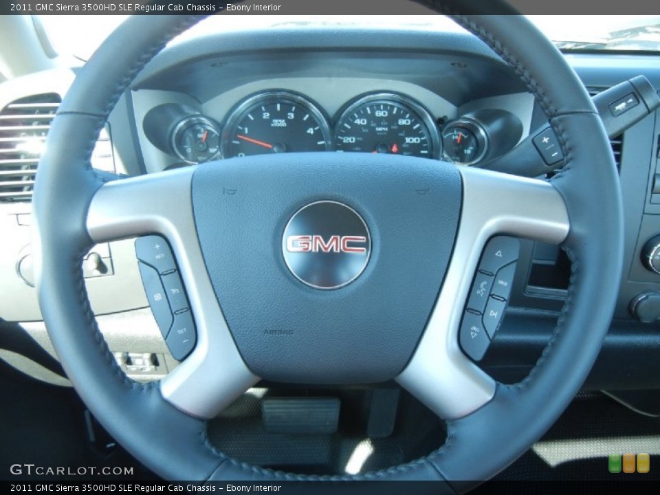 Ebony Interior Steering Wheel for the 2011 GMC Sierra 3500HD SLE Regular Cab Chassis #56017946